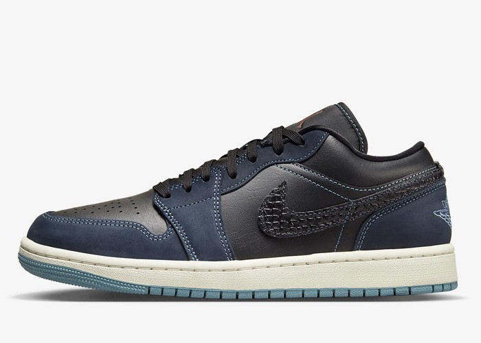 Air Jordan 1 Low Snakeskin Midnight Navy FJ5478-010